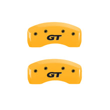Charger l&#39;image dans la galerie, MGP 4 Caliper Covers Engraved Front Mustang Rear Sn95/Gt Yellow Finish Black Char 1997 Ford Mustang