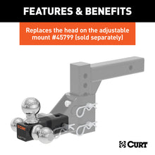 Carica l&#39;immagine nel visualizzatore di Gallery, Curt Replacement Adjustable Tri-Ball Head for 45799
