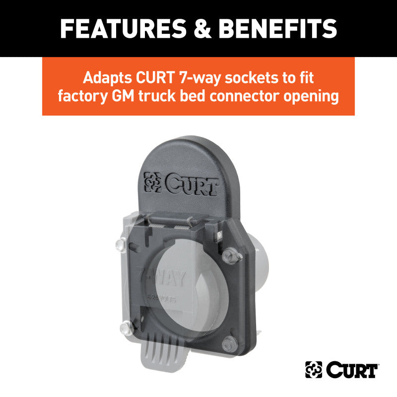 Curt 7-Way Opening Cover Plate for 2020+ Chevrolet/GMC Truck Bed