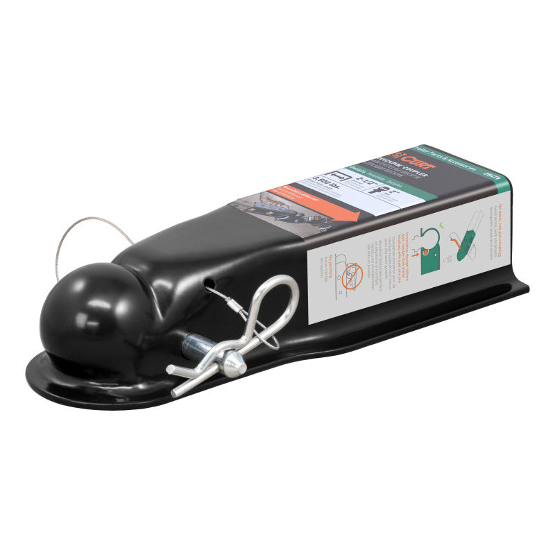 Curt QuickPin No-Latch 2in Trailer Coupler (2.5in Channel, 3,500 lbs)
