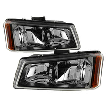 Carica l&#39;immagine nel visualizzatore di Gallery, Xtune Chevy Silverado 1500/2500/3500 03-06 Crystal Headlights Black HD-JH-CSIL03-BK-AM
