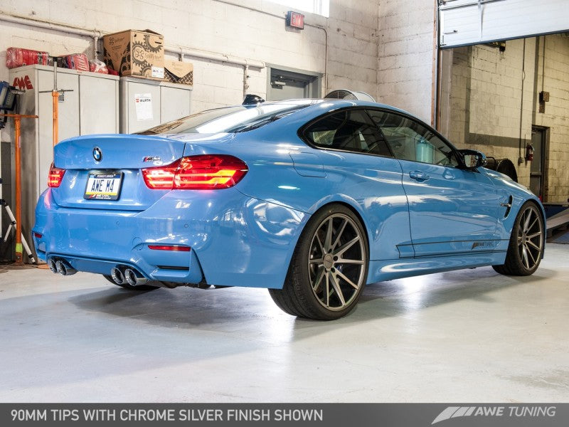 AWE Tuning BMW F8X M3/M4 Non-Resonated Track Edition Exhaust - Diamond Black Tips (102mm)