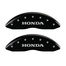 Cargar imagen en el visor de la galería, MGP 4 Caliper Covers Engraved Front Honda Engraved Rear Pilot/2015 Black finish silver ch