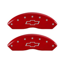 Charger l&#39;image dans la galerie, MGP Front set 2 Caliper Covers Engraved Front Bowtie Red finish silver ch
