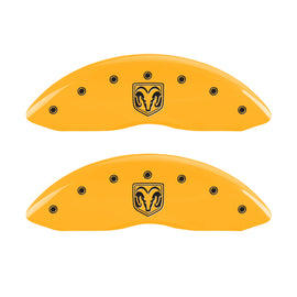 MGP 4 Caliper Covers Engraved Front RAM Engraved Rear RAMHEAD Yellow finish black ch