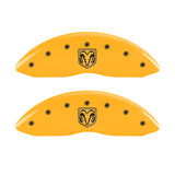 MGP 4 Caliper Covers Engraved Front RAM Engraved Rear RAMHEAD Yellow finish black ch