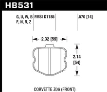 Cargar imagen en el visor de la galería, Hawk 06-10 Chevy Corvette (OEM Pad Design) Front Ceramic Sreet Brake Pads