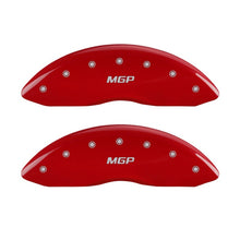 Cargar imagen en el visor de la galería, MGP Front set 2 Caliper Covers Engraved Front MGP Red finish silver ch