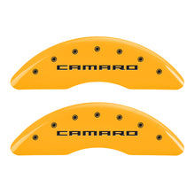 Carica l&#39;immagine nel visualizzatore di Gallery, MGP 4 Caliper Covers Engraved Front Gen 5/Camaro Engraved Rear Gen 5/Z28 Yellow finish black ch