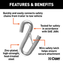 Load image into Gallery viewer, Curt Certified 17/32in Safety Latch S-Hook (7600lbs)