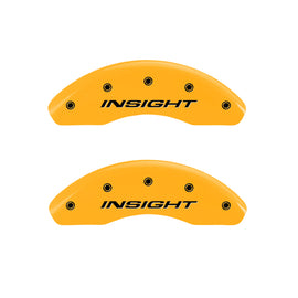 MGP 4 Caliper Covers Engraved Front & Rear MGP Yellow Finish Black Char 2008 Saturn Outlook