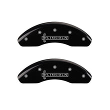 Charger l&#39;image dans la galerie, MGP 4 Caliper Covers Engraved Front Lincoln Engraved Rear Star logo Black finish silver ch