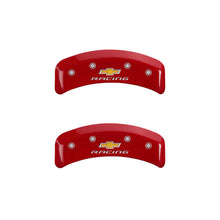 Carica l&#39;immagine nel visualizzatore di Gallery, MGP 4 Caliper Covers Engraved F &amp; R Chevy Racing Red Finish Silver Char 1988 Chevrolet Corvette