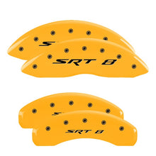Laden Sie das Bild in den Galerie-Viewer, MGP 4 Caliper Covers Engraved Front &amp; Rear SRT8 Yellow finish black ch