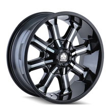 Cargar imagen en el visor de la galería, Mayhem 8102 Beast 17x9 / 5x114.3 BP / -12mm Offset / 87mm Hub Black w/ Milled Spokes Wheel