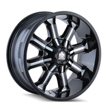 Mayhem 8102 Beast 20x9 / 8x180 BP / 18mm Offset / 124.1mm Hub Black w/ Milled Spokes Wheel