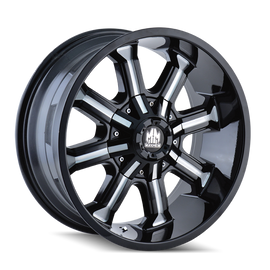 Mayhem 8102 Beast 18x9 / 5x150 BP / 18mm Offset / 110mm Hub Black w/ Milled Spokes Wheel