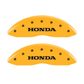 MGP 4 Caliper Covers Engraved Front & Rear Honda Yellow finish black ch
