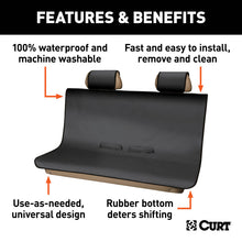 Carica l&#39;immagine nel visualizzatore di Gallery, Curt Seat Defender 58in x 55in Removable Waterproof Black Bench Seat Cover