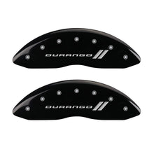 Charger l&#39;image dans la galerie, MGP 4 Caliper Covers Engraved Front &amp; Rear With stripes/Durango Black finish silver ch
