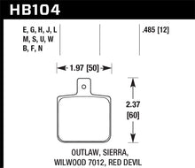 Carica l&#39;immagine nel visualizzatore di Gallery, Hawk DTC-60 Wilwood DL Single Outlaw w/ 0.156in Center Hole Race Brake Pads