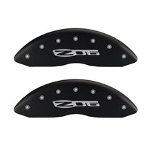 Charger l&#39;image dans la galerie, MGP 4 Caliper Covers Engraved Front C6/Corvette Engraved Rear C6/Z06 Red finish silver ch