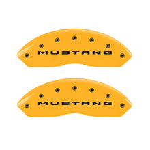 Charger l&#39;image dans la galerie, MGP 4 Caliper Covers Engraved Front 2015/Mustang Engraved Rear 2015/37 Yellow finish black ch