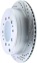 Carica l&#39;immagine nel visualizzatore di Gallery, StopTech Select Sport 13-17 Toyota Land Cruiser Sport Drilled / Slotted Rear Driver-Side Brake Rotor