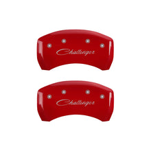Charger l&#39;image dans la galerie, MGP 4 Caliper Covers Engraved Front &amp; Rear Cursive/Challenger Yellow finish black ch