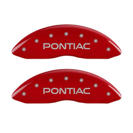 MGP 4 Caliper Covers Engraved Front Pontiac Rear Arrow Red Finish Silver Char 2006 Pontiac GTO