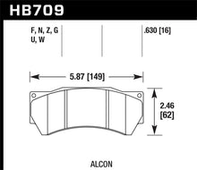 Charger l'image dans la galerie, Hawk Performance Alcon Mono 6, Model 4497 DTC-70 Race Brake Pads