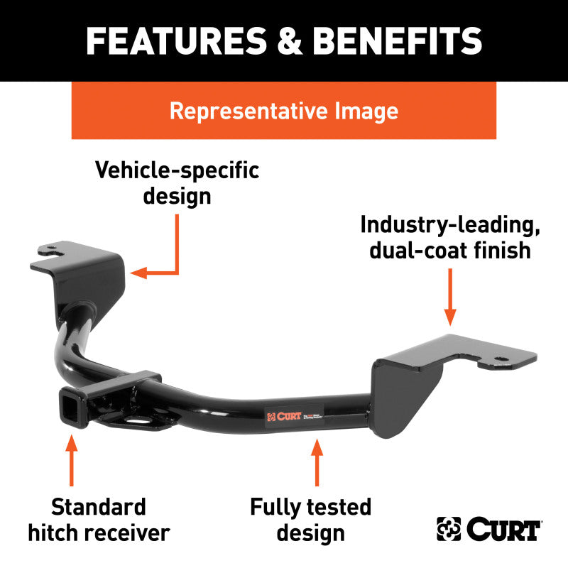 Curt 17-19 Kia Sportage Class 2 Trailer Hitch w/1-1/4in Ball Mount