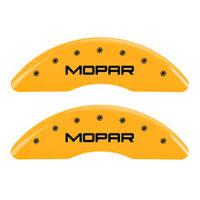 Charger l&#39;image dans la galerie, MGP 4 Caliper Covers Engraved Front &amp; Rear Mopar Yellow Finish Black Char 2010 Dodge Ram 2500