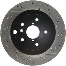 Charger l&#39;image dans la galerie, StopTech 08+ Subaru STI (Will Not Fit 05-07) Slotted &amp; Drilled Sport Brake Rotor