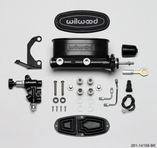 गैलरी व्यूवर में इमेज लोड करें, Wilwood HV Tandem M/C Kit w L/H Bracket &amp; Prop Valve - 15/16in Bore Black-W/Push. - Early Mustang
