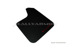 Laden Sie das Bild in den Galerie-Viewer, Rally Armor Universal fitment (no hardware) Basic Black Mud Flap w/ Red Logo