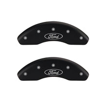 Laden Sie das Bild in den Galerie-Viewer, MGP 4 Caliper Covers Engraved Front &amp; Rear Oval logo/Ford Black finish silver ch