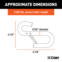 Load image into Gallery viewer, Curt Certified 17/32in Safety Latch S-Hook (7600lbs)