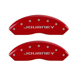 MGP 4 Caliper Covers Engraved Front & Rear With out stripes/Journey Red finish silver ch