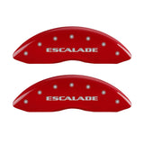 MGP 4 Caliper Covers Engraved Front Escalade Engraved Rear ESV Red finish silver ch