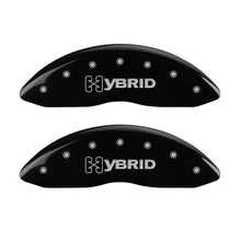 Carica l&#39;immagine nel visualizzatore di Gallery, MGP 4 Caliper Covers Engraved Front &amp; Rear GM Style/Hybrid Black finish silver ch