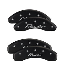 Charger l&#39;image dans la galerie, MGP 4 Caliper Covers Engraved Front &amp; Rear Style 1/Chrysler Wing Black finish silver ch