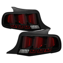 Carica l&#39;immagine nel visualizzatore di Gallery, Spyder 10-12 Ford Mustang Red Light Bar LED Sequential Tail Lights - Blk ALT-YD-FM10-RBLED-BK