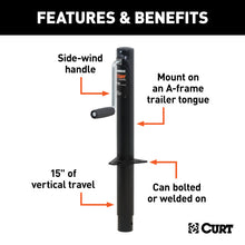 Load image into Gallery viewer, Curt A-Frame Jack w/Side Handle (2000lbs 14-1/2in Travel)