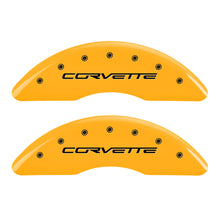 Charger l&#39;image dans la galerie, MGP 4 Caliper Covers Engraved Front &amp; Rear C6/Corvette Yellow finish black ch