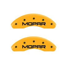 Cargar imagen en el visor de la galería, MGP 4 Caliper Covers Engraved Front &amp; Rear Mopar Yellow Finish Black Char 2008 Chrysler PT Cruiser