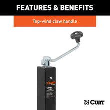 Load image into Gallery viewer, Curt Direct-Weld Square Jack w/Top Handle (8000lbs 15in Travel)