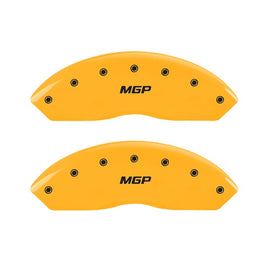 MGP Front set 2 Caliper Covers Engraved Front MGP Yellow finish black ch