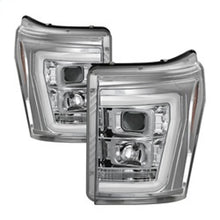 Carica l&#39;immagine nel visualizzatore di Gallery, Spyder 11-16 Ford F-250/F-350 V2 Projector Headlights - Light Bar DRL - Chrome PRO-YD-FS11V2-LB-C