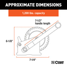 Carica l&#39;immagine nel visualizzatore di Gallery, Curt Hand Winch (1200lbs 7-1/2in Handle)